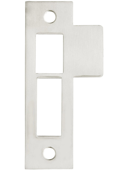 3 1/2 inch Solid Brass Mortise Strike Plate in Polished Nickel.